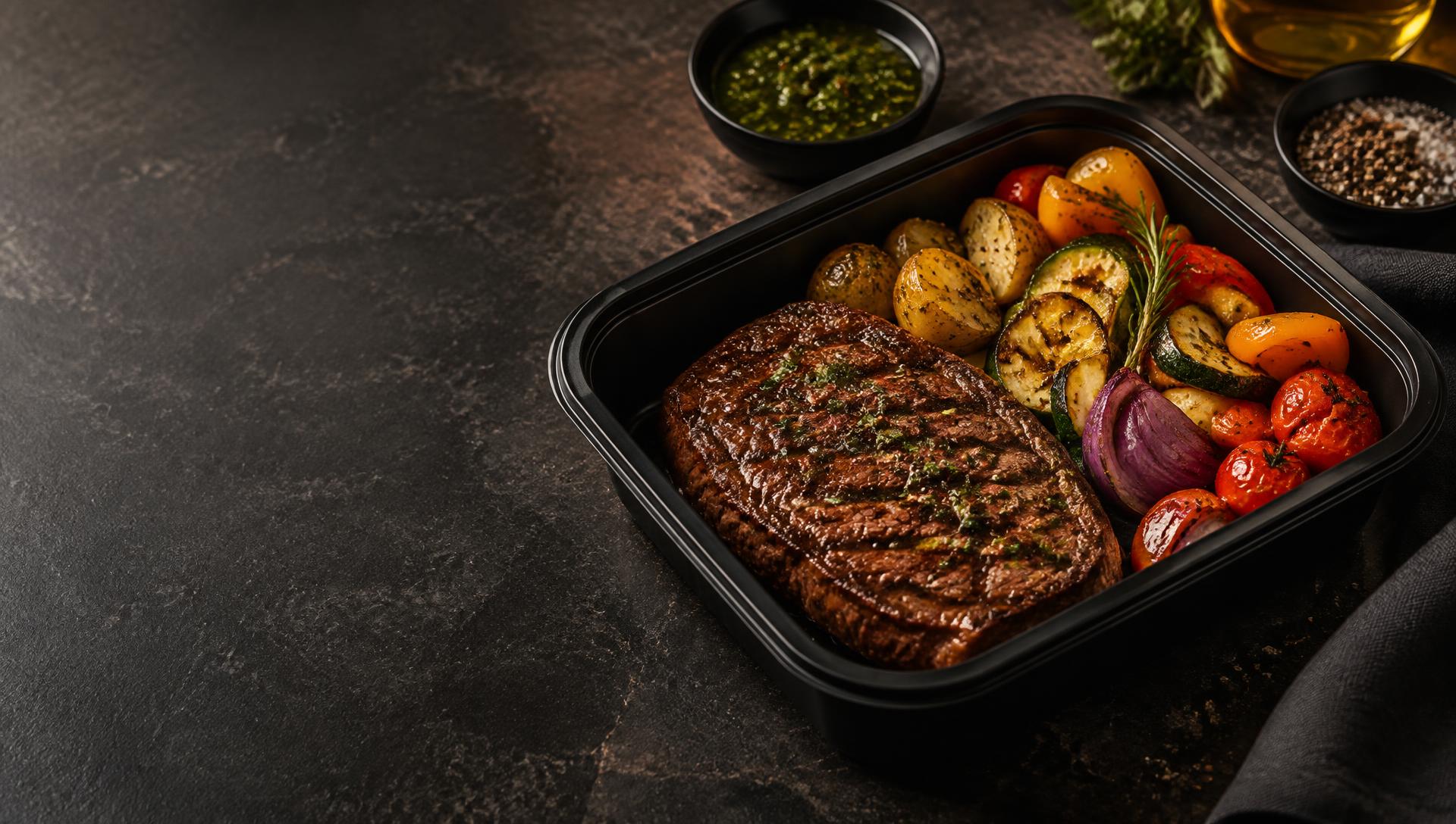 Refeição premium preparada para delivery